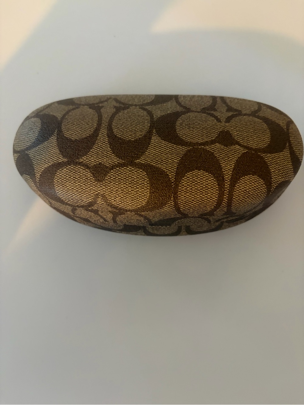 Coach Monogram Signature Eyewear Case in Brown/Tan